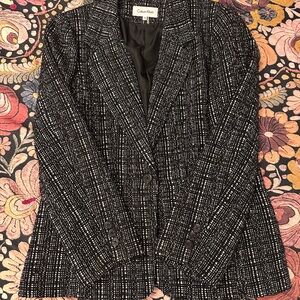Calvin Klein Women's Black and White Tweed Blazer
